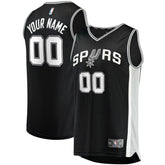 San Antonio Spurs Fast Break Custom Replica Jersey Black - Icon Edition on sale
