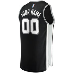San Antonio Spurs Fast Break Custom Replica Jersey Black - Icon Edition on sale