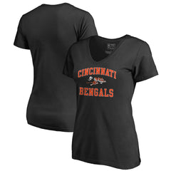 Cincinnati Bengals Women's Vintage Collection Victory Arch V-Neck T-Shirt - Black on sale