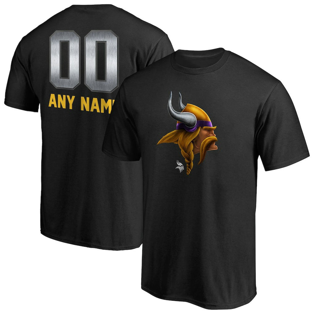 Minnesota Vikings Personalized Midnight Mascot T-Shirt - Black outlet