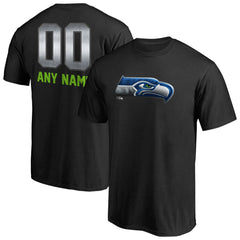 Seattle Seahawks Personalized Midnight Mascot T-Shirt - Black for sale