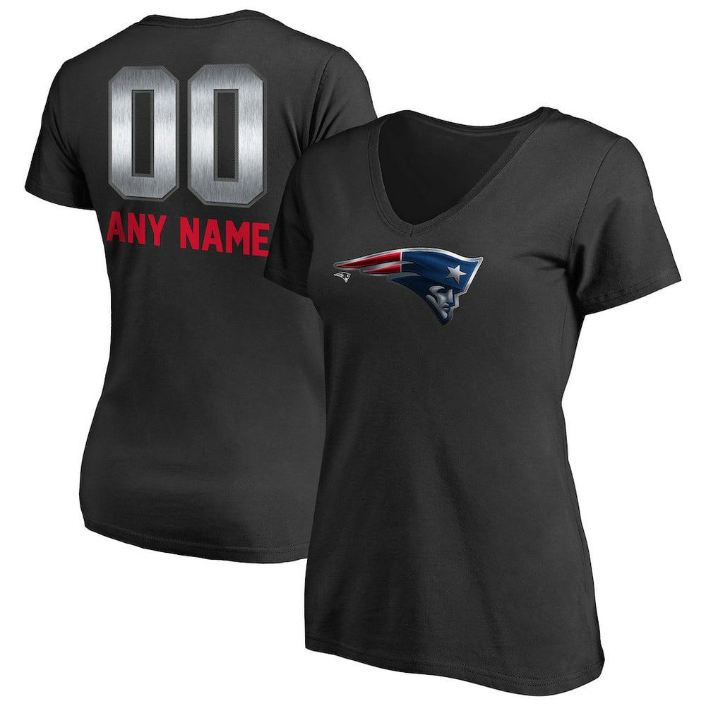 New England Patriots Women's Personalized Midnight Mascot T-Shirt - Black for sale