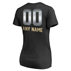 New Orleans Saints Women's Personalized Midnight Mascot T-Shirt - Black outlet