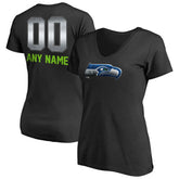 Seattle Seahawks Women's Personalized Midnight Mascot T-Shirt - Black sale