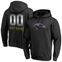 Baltimore Ravens Personalized Midnight Mascot Pullover Hoodie - Black on sale