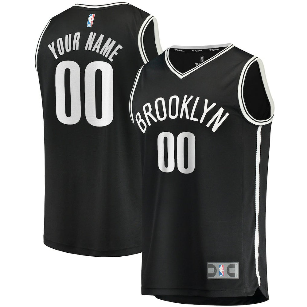 Brooklyn Nets Youth Fast Break Custom Replica Jersey Black - Icon Edition on sale