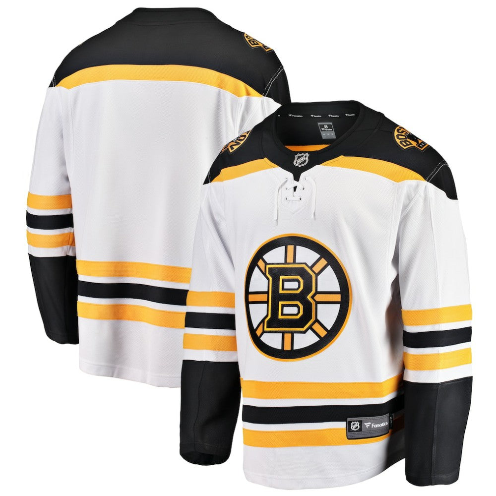 Boston Bruins Fanatics Youth Away Breakaway Jersey - White Jerseys