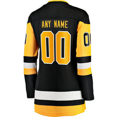Pittsburgh Penguins Fanatics Women's Home Breakaway Custom Jersey - Black Jerseys