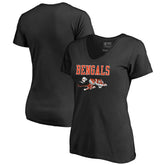 Cincinnati Bengals Women's Vintage Team Lockup V-Neck T-Shirt - Black for sale