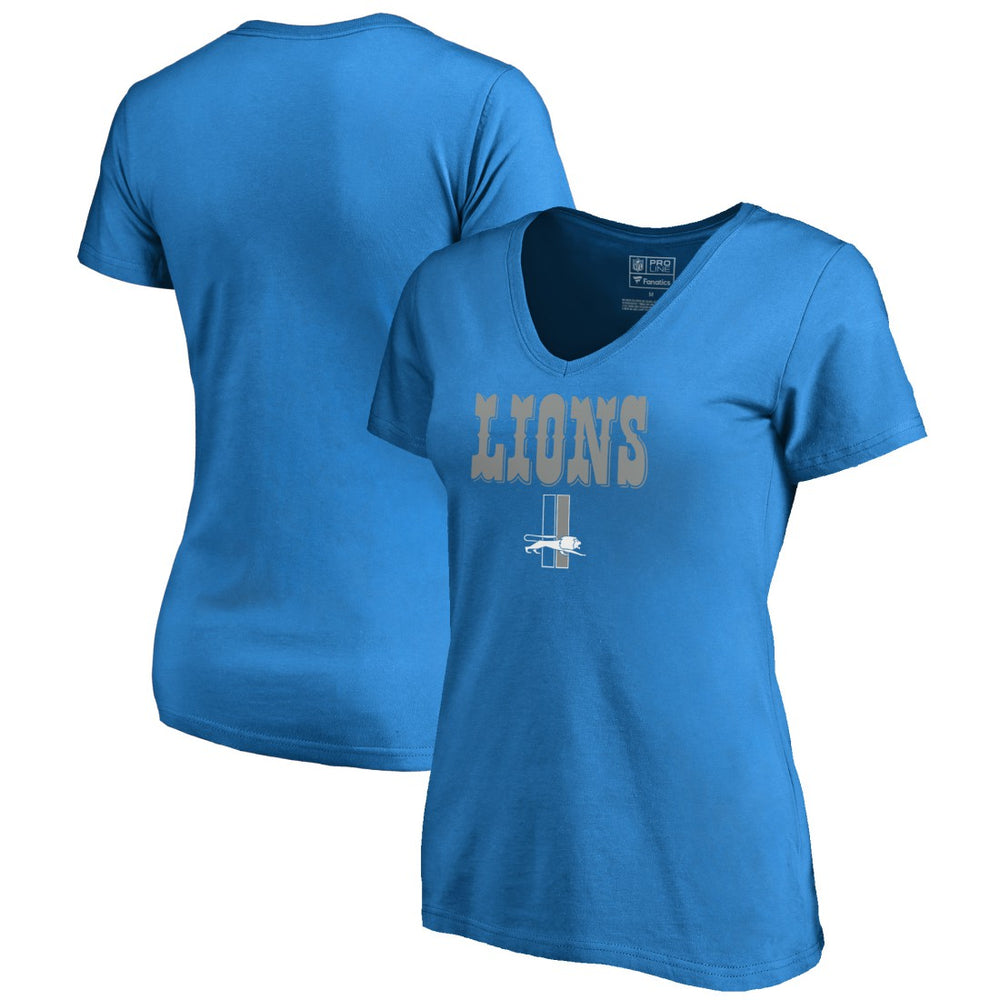 Detroit Lions Women's Vintage Team Lockup V-Neck T-Shirt - Blue cheap