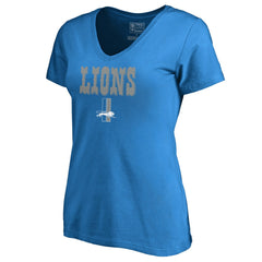 Detroit Lions Women's Vintage Team Lockup V-Neck T-Shirt - Blue cheap