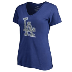 Los Angeles Dodgers Women's Static Logo V-Neck T-Shirt Royal