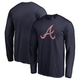 Atlanta Braves Static Logo Long Sleeve T-Shirt Navy
