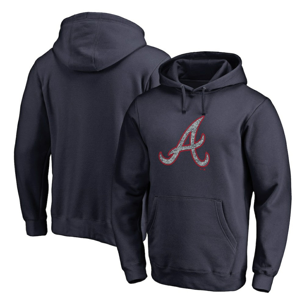 Atlanta Braves Static Logo Pullover Hoodie Navy