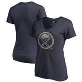 Buffalo Sabres Women's Static Logo V-Neck T-Shirt - Navy T-shirts