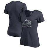 Colorado Avalanche Women's Static Logo V-Neck T-Shirt - Navy T-shirts