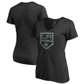 Los Angeles Kings Women's Static Logo V-Neck T-Shirt - Black T-shirts