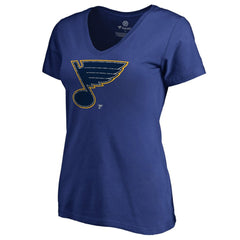 St. Louis Blues Women's Static Logo V-Neck T-Shirt - Royal T-shirts