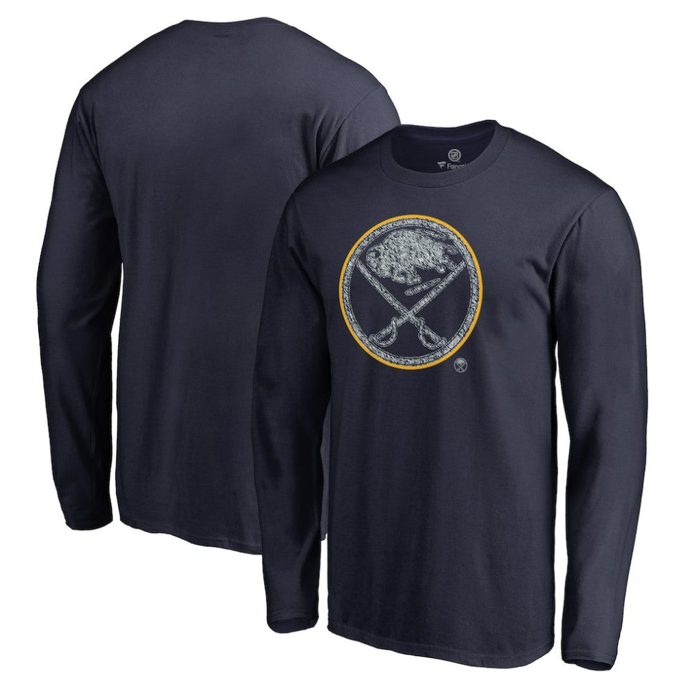 Buffalo Sabres Static Logo Long Sleeve T-Shirt - Navy T-shirts