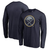 Buffalo Sabres Static Logo Long Sleeve T-Shirt - Navy T-shirts