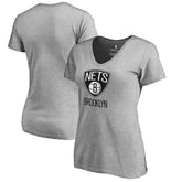 Brooklyn Nets Women's Primary Logo V-Neck T-Shirt - Ash shop