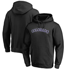 Colorado Rockies Official Wordmark Fitted Pullover Hoodie Black