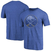 Buffalo Sabres Throwback Vintage Logo Tri-Blend T-Shirt - Royal T-shirts