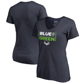 Seattle Seahawks Women's Alternate Team Logo V-Neck T-Shirt - Navy sale