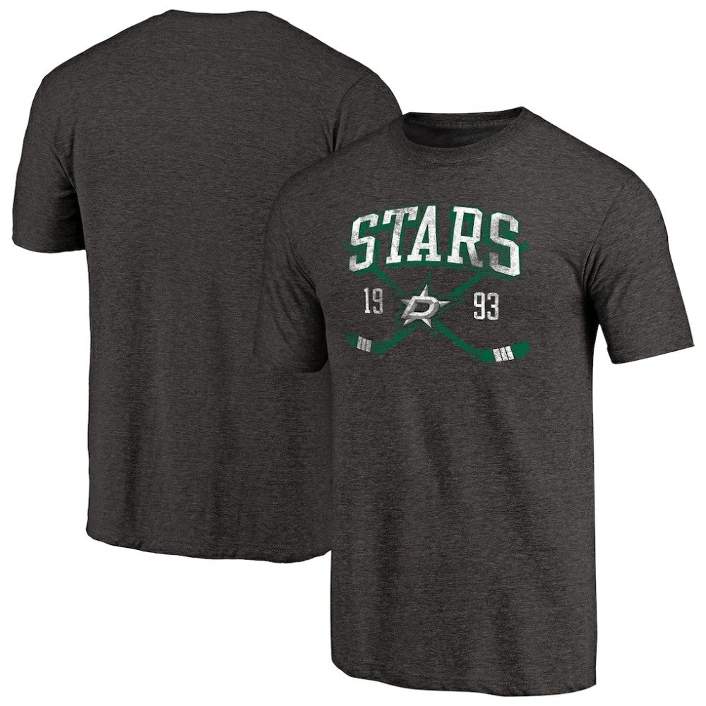 Dallas Stars Vintage Collection Line Shift Tri-Blend T-Shirt - Black T-shirts