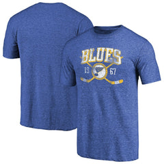 St. Louis Blues Vintage Collection Line Shift Tri-Blend T-Shirt - Royal T-shirts