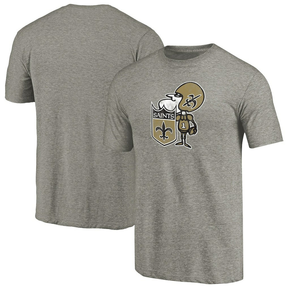 New Orleans Saints Throwback Logo Tri-Blend T-Shirt - Ash online