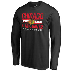 Chicago Blackhawks Hometown Collection Long Sleeve T-Shirt - Black T-shirts