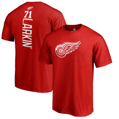 Dylan Larkin Detroit Red Wings Team Logo Backer Name & Number T-Shirt - Red T-shirts