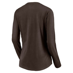 San Diego Padres Women's Cooperstown Collection Wahconah Long Sleeve V-Neck T-Shirt Brown