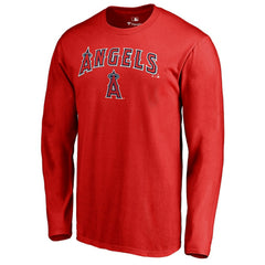 Los Angeles Angels Team Lockup Long Sleeve T-Shirt Red