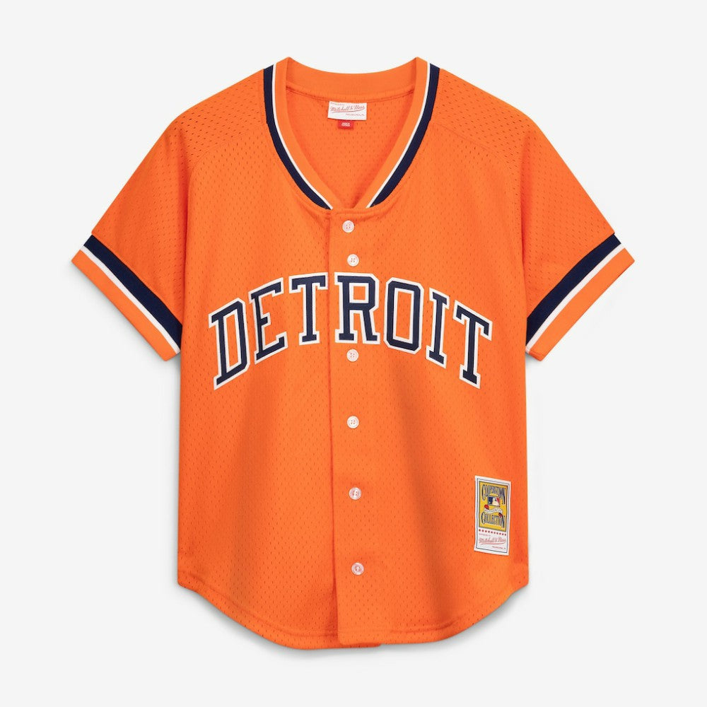 Kirk Gibson Detroit Tigers Cooperstown Collection Mesh Batting Practice Button-Up Jersey Orange