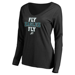 Philadelphia Eagles Women's Hometown Collection Fly Eagles Fly Long Sleeve T-Shirt - Black discount