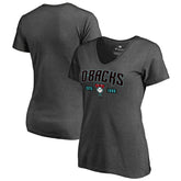 Arizona Diamondbacks Women's Hometown Collection Snakeskin V-Neck T-Shirt Heathered Gray