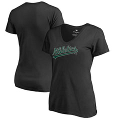 Athletics Women's Hometown Collection Turn Back The Clock V-Neck T-Shirt Black