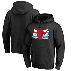 Chicago Bulls Hometown Collection Chicago Flag Pullover Hoodie - Black cheap