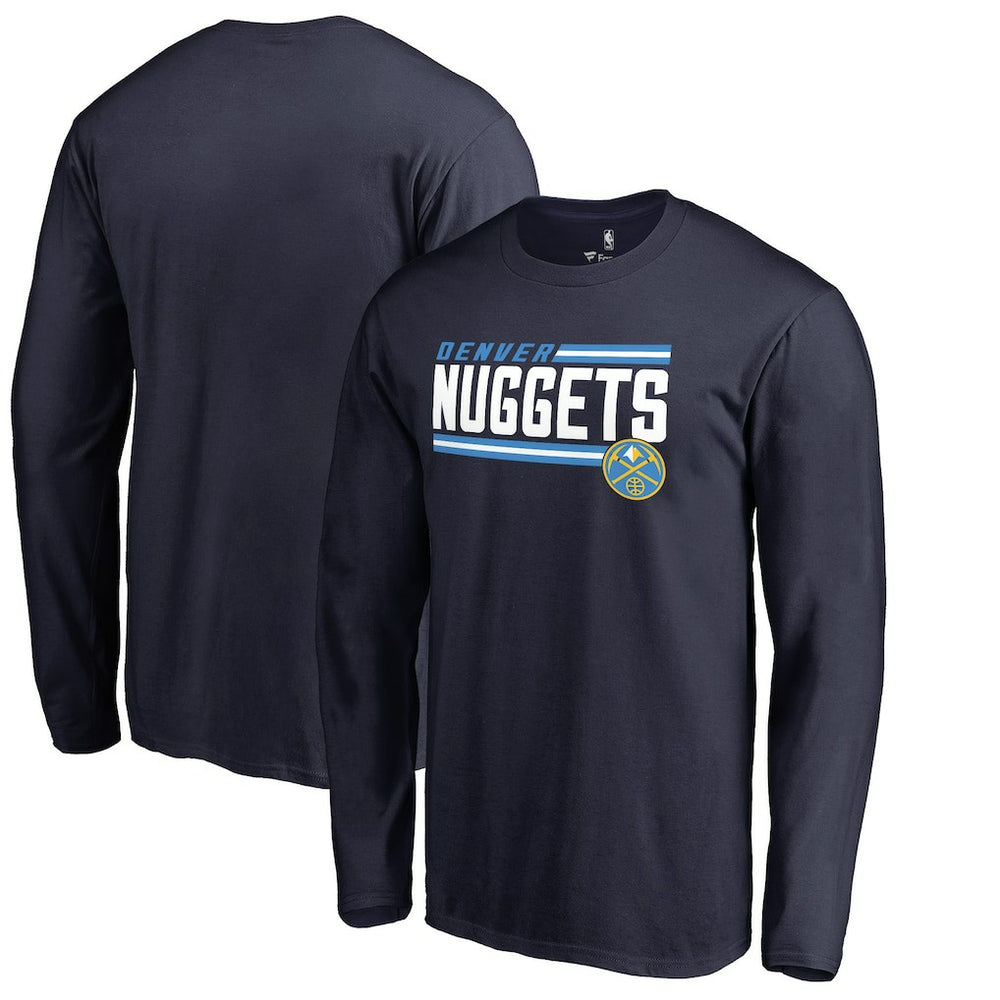Denver Nuggets Onside Stripe Long Sleeve T-Shirt sale - Navy for sale