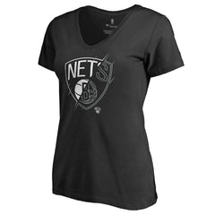 Brooklyn Nets Women's X-Ray Slim Fit V-Neck T-Shirt - Black outlet