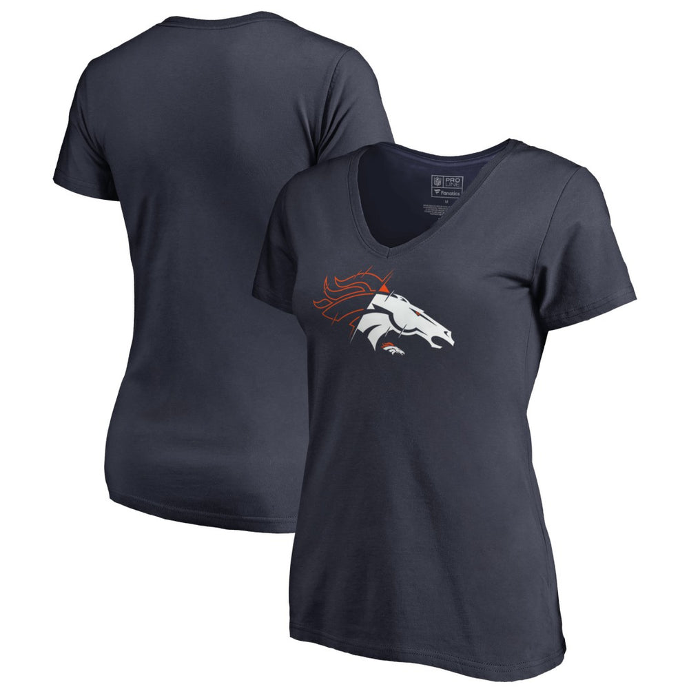 Denver Broncos Women's X-Ray V-Neck T-Shirt - Navy on sale