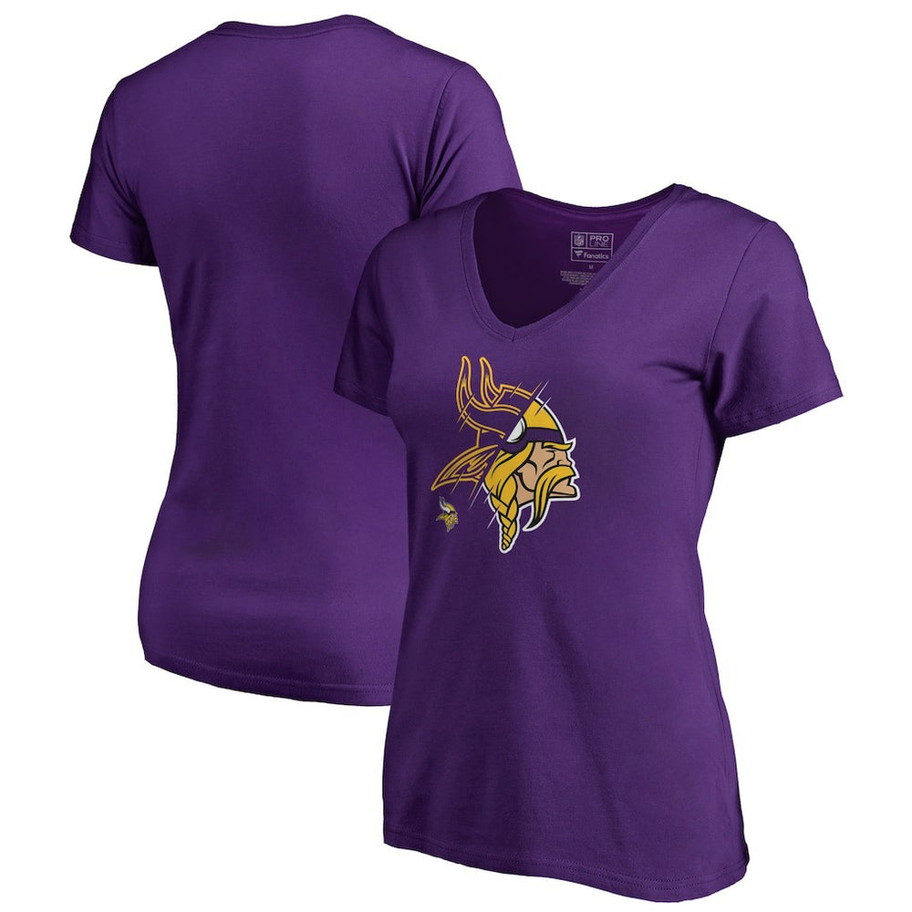 Minnesota Vikings Women's X-Ray Slim Fit V-Neck T-Shirt - Purple on sale