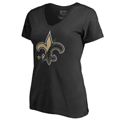 New Orleans Saints Women's X-Ray Slim Fit V-Neck T-Shirt - Black outlet