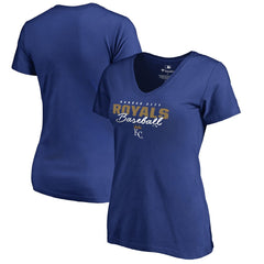 Kansas City Royals Women's Script Assist V-Neck T-Shirt Royal