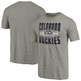 Colorado Rockies Cooperstown Collection Antique Stack Tri-Blend T-Shirt Gray