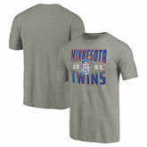 Minnesota Twins Cooperstown Collection Antique Stack Tri-Blend T-Shirt Gray