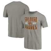 San Diego Padres Cooperstown Collection Antique Stack Tri-Blend T-Shirt Gray