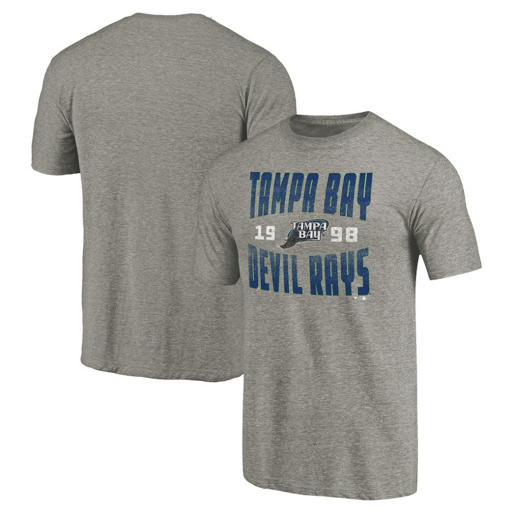Tampa Bay Rays Cooperstown Collection Antique Stack Tri-Blend T-Shirt Gray